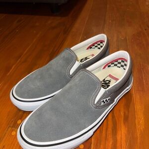 Vans Classic Gray Slip-On Sneakers: M8, W9.5